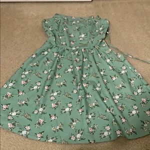 green floral dress